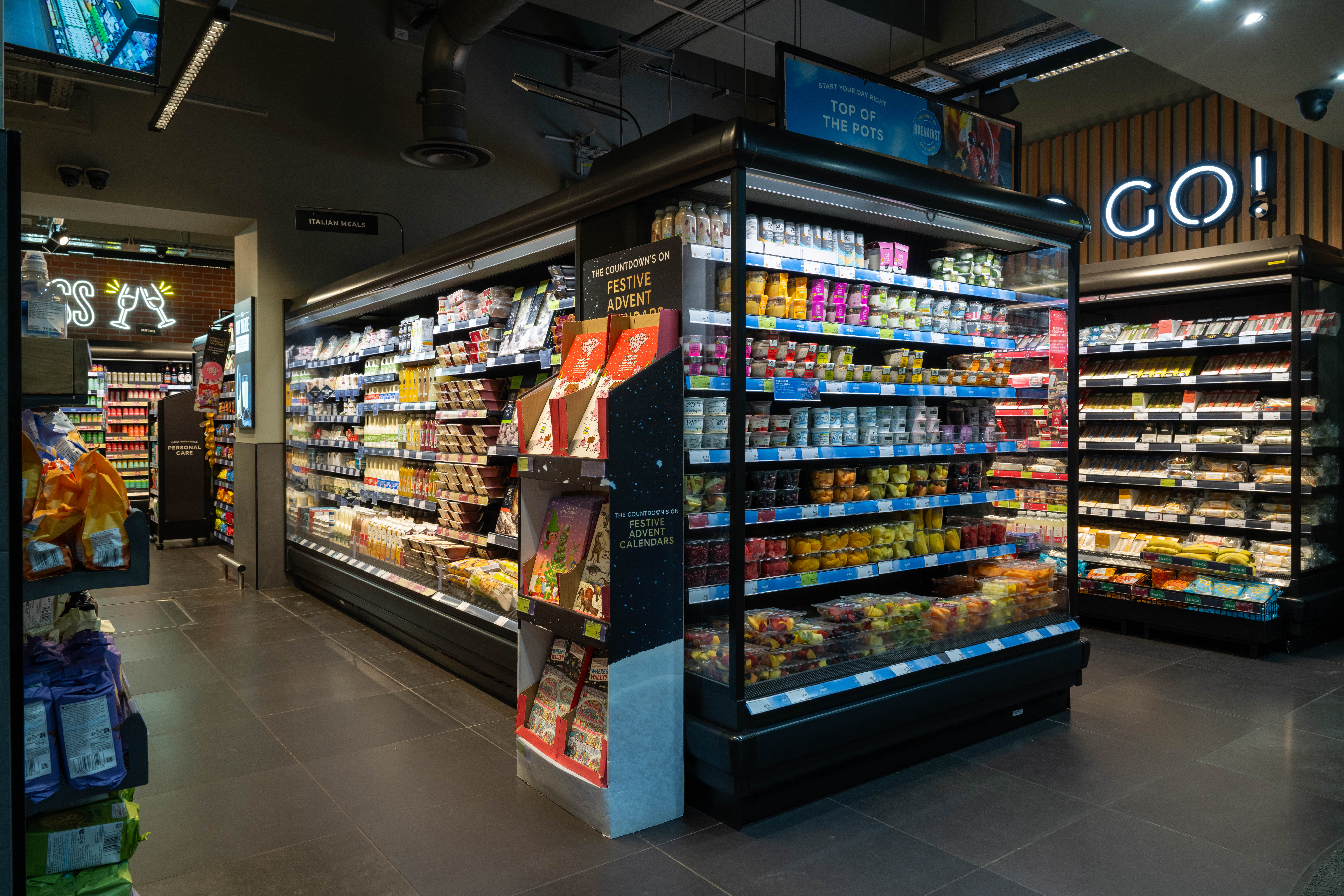 Refurbished Marks & Spencer store layout at Paddington station.